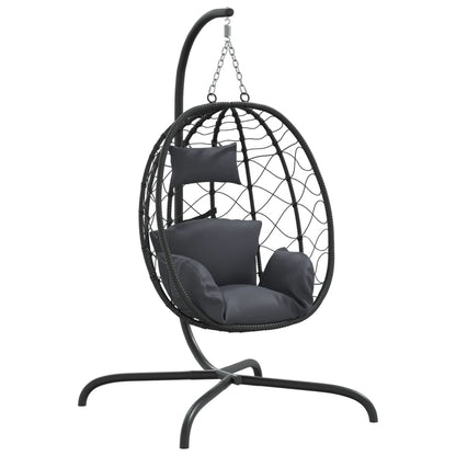 Hangende Ei-Stoel Met Kussen Poly Rattan & Staal