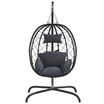 Hangende Ei-Stoel Met Kussen Poly Rattan & Staal