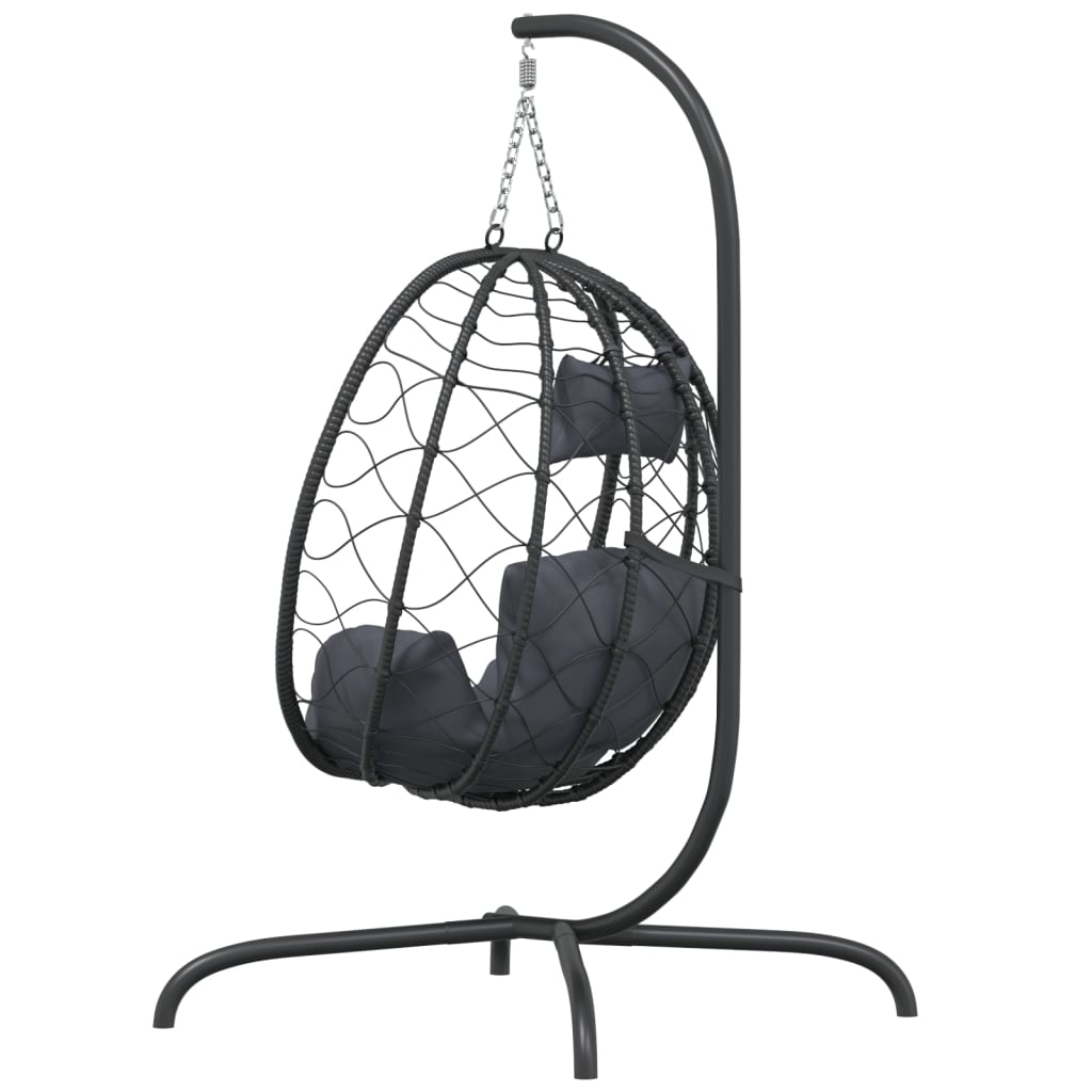 Hangende Ei-Stoel Met Kussen Poly Rattan & Staal