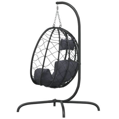 Hangende Ei-Stoel Met Kussen Poly Rattan & Staal