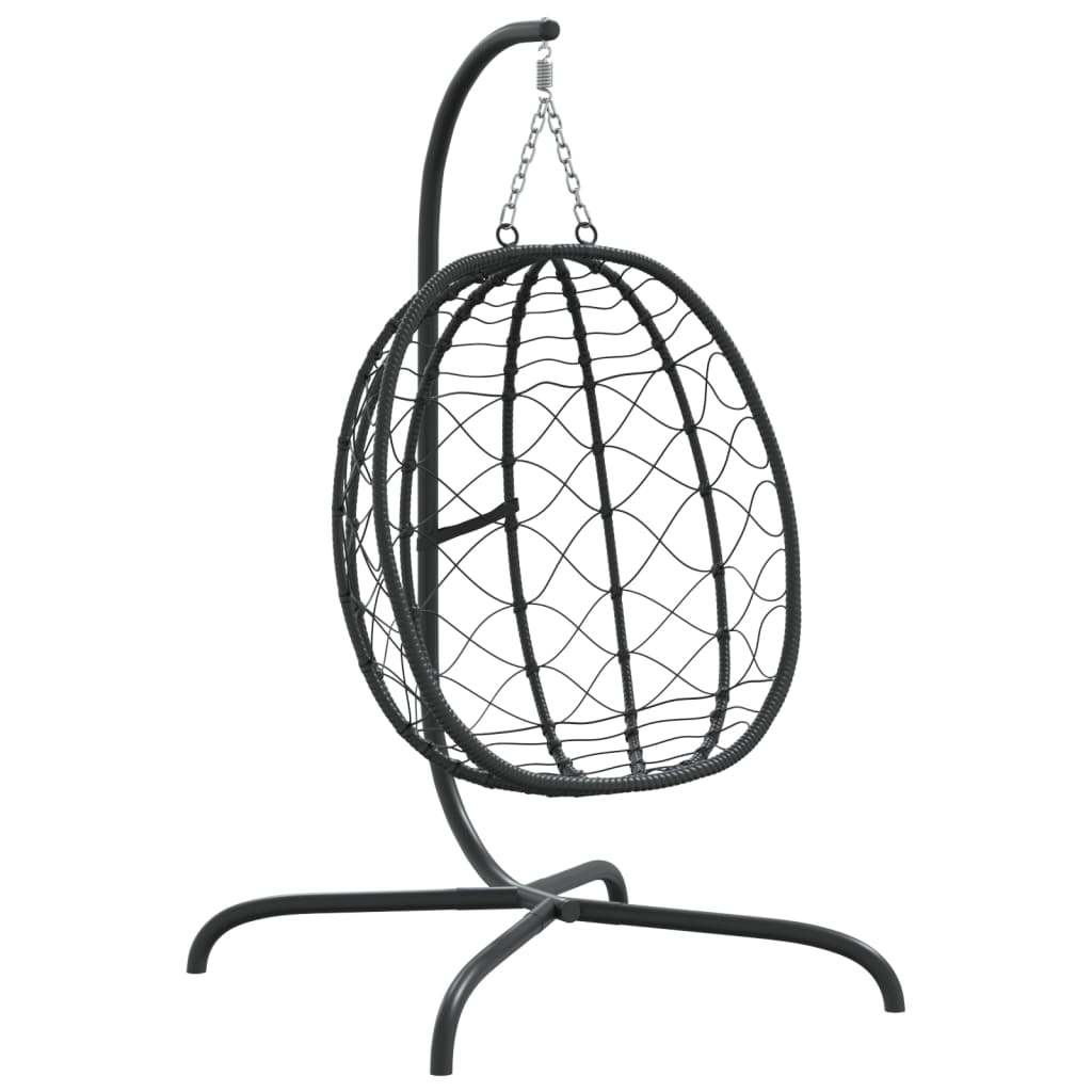 Hangende Ei-Stoel Met Kussen Poly Rattan & Staal