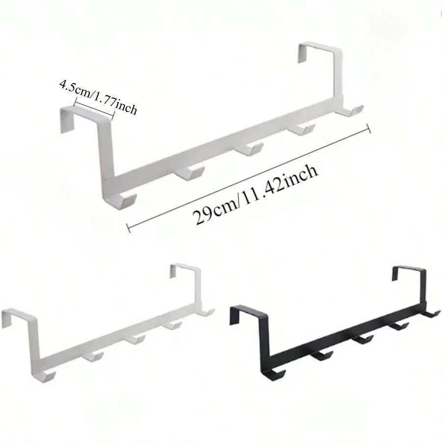 Over The Door 5 Hook Hanger Rack for Coat Hat Towel Bathroom Kitchen Organizer