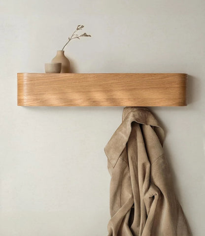 Walnut Wall Hanger, Entrance Clothes Hanger, Wall Coat Hook, Veneer Hanger, Wall Hanger Clothing Rack Stand Garment Rack