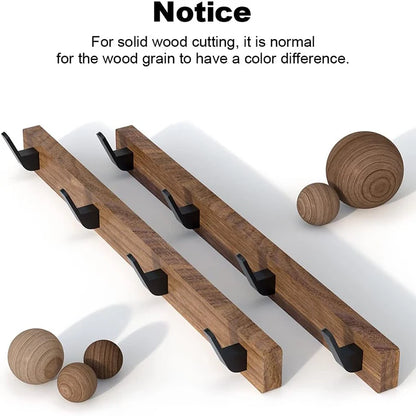 Coat Rack Wall Mount Wooden Wall Hooks Wall Hooks for Coats Entryway Bathroom Clothes Hooks for Hanging Heavy Duty Decorative