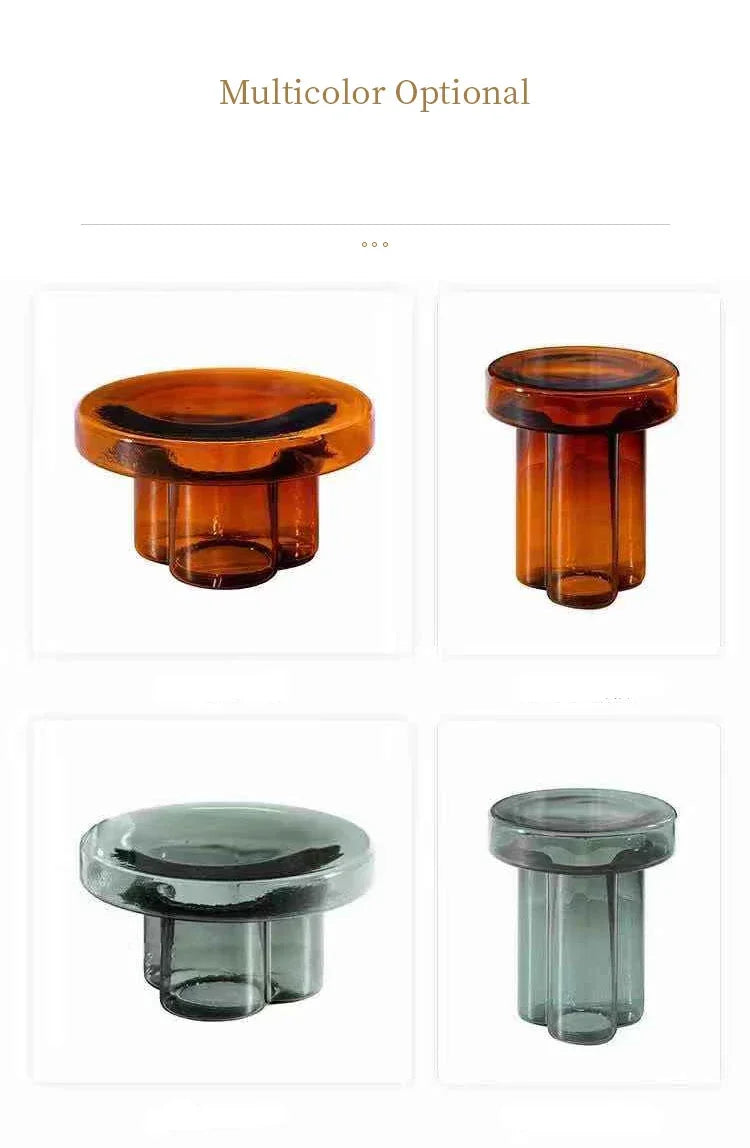 Transparent Glass Coffee Table Modern Round