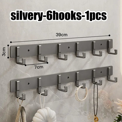 Household Wall Coat Rack Black Hooks For Hangging Clothes Towel Hanger Bathroom Robe Hook Heavy Duty Kitchen Accessories