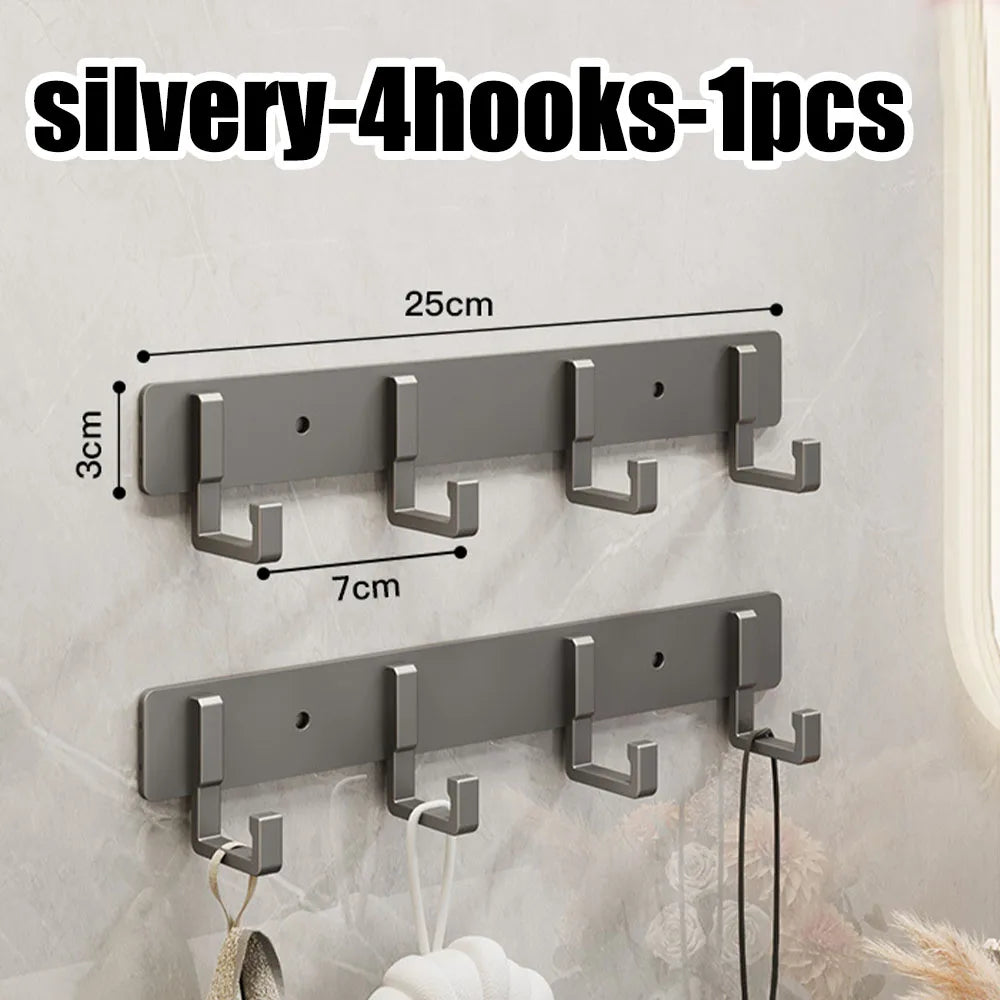 Household Wall Coat Rack Black Hooks For Hangging Clothes Towel Hanger Bathroom Robe Hook Heavy Duty Kitchen Accessories