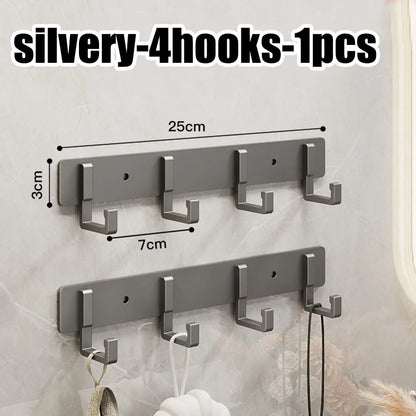 Household Wall Coat Rack Black Hooks For Hangging Clothes Towel Hanger Bathroom Robe Hook Heavy Duty Kitchen Accessories