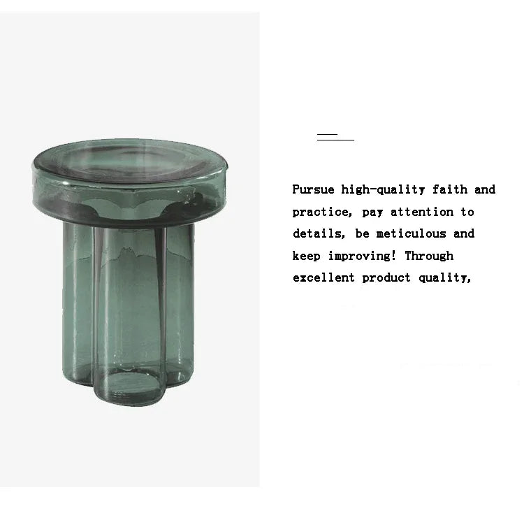 Transparent Glass Coffee Table Modern Round