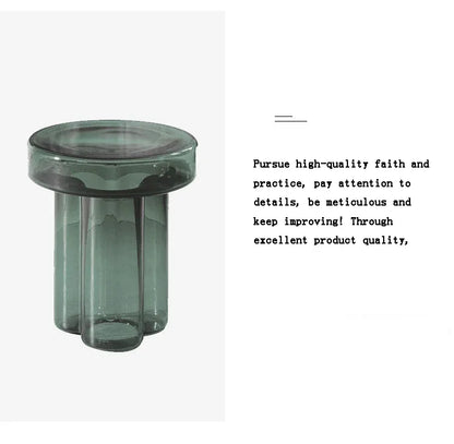 Transparent Glass Coffee Table Modern Round