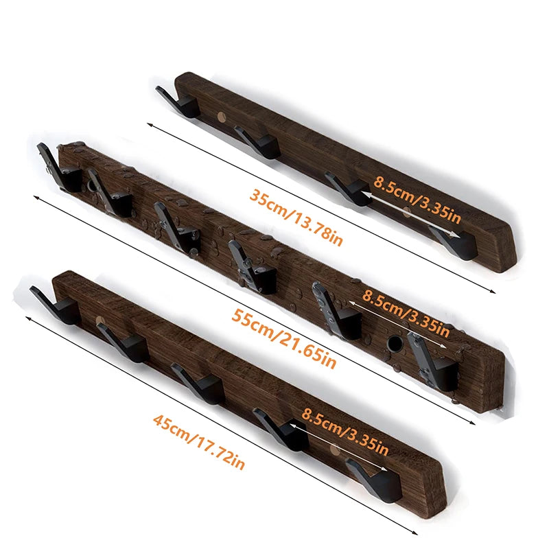 Coat Rack Wall Mount Wooden Wall Hooks Wall Hooks for Coats Entryway Bathroom Clothes Hooks for Hanging Heavy Duty Decorative