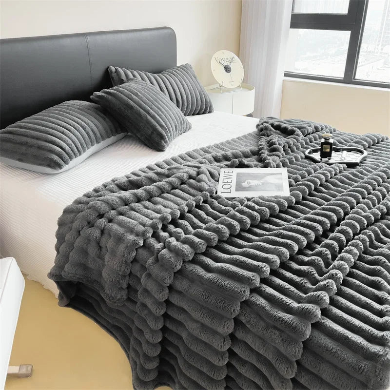 thickened striped blanket