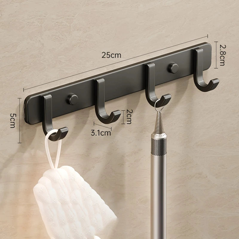 Coat Rack Wall Mount Hooks Space Aluminum Organizer Wall Mounted Entryway & Bathroom Hanger for Beach Towels,Coats,Purses,Bags