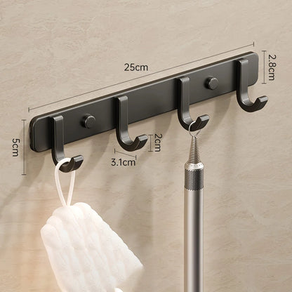Coat Rack Wall Mount Hooks Space Aluminum Organizer Wall Mounted Entryway & Bathroom Hanger for Beach Towels,Coats,Purses,Bags