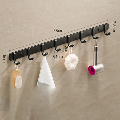 Coat Rack Wall Mount Hooks Space Aluminum Organizer Wall Mounted Entryway & Bathroom Hanger for Beach Towels,Coats,Purses,Bags