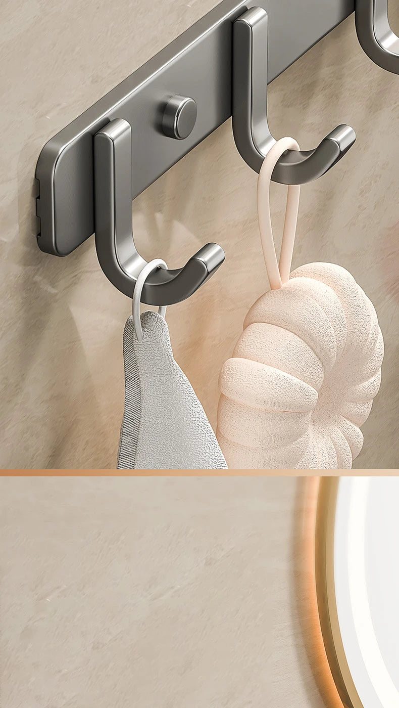 Coat Rack Wall Mount Hooks Space Aluminum Organizer Wall Mounted Entryway & Bathroom Hanger for Beach Towels,Coats,Purses,Bags