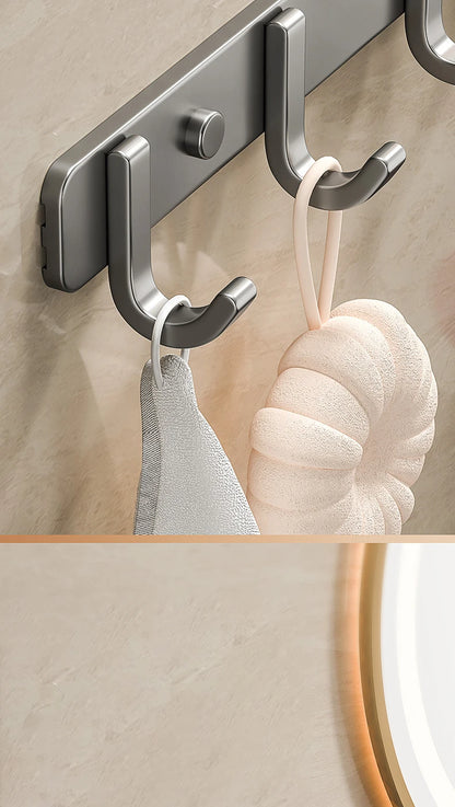 Coat Rack Wall Mount Hooks Space Aluminum Organizer Wall Mounted Entryway & Bathroom Hanger for Beach Towels,Coats,Purses,Bags