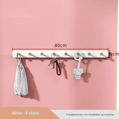 Multifunctional Coat Racks Wall Hook Wall Clothes Hanger Nordic Wooden Hook Door Back Room Entrance Hook Wall Shelving Coat Rack