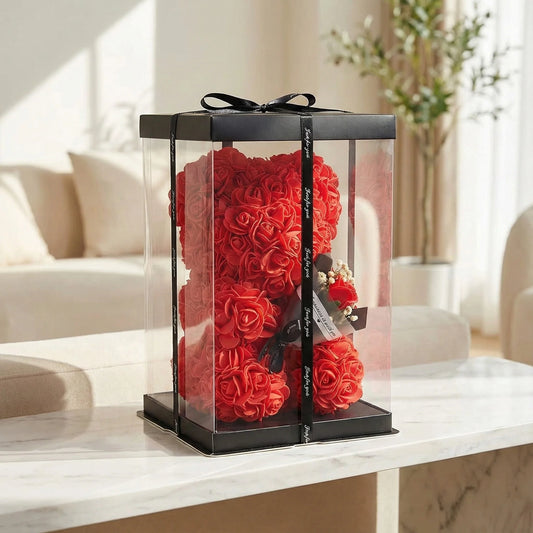 2026 Eternal Rose Teddy Bear Artificial Flower Gift for Mom - Mother's Day Birthday Valentine's Day Anniversary Home Decor
