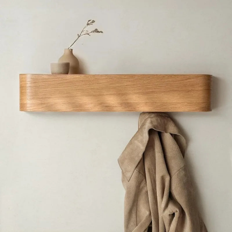 Walnut Wall Hanger, Entrance Clothes Hanger, Wall Coat Hook, Veneer Hanger, Wall Hanger Clothing Rack Stand Garment Rack