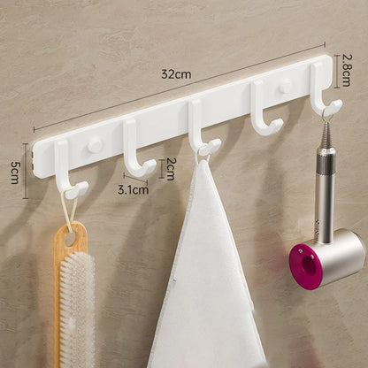 Coat Rack Wall Mount Hooks Space Aluminum Organizer Wall Mounted Entryway & Bathroom Hanger for Beach Towels,Coats,Purses,Bags