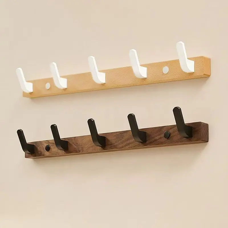 Walnut Coat Rack Solid Wood Hooks Key Bag Extended Storage Hanger for Entrance Door Hallway Wall Decor Furniture clothing rack