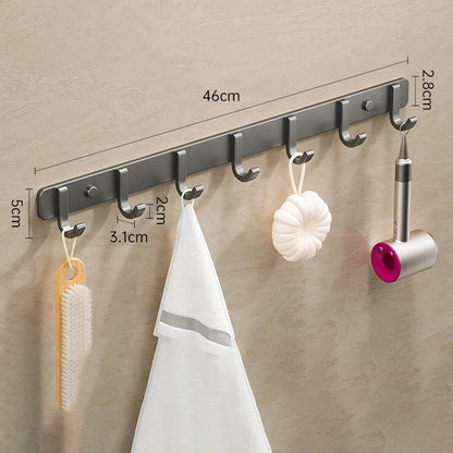 Coat Rack Wall Mount Hooks Space Aluminum Organizer Wall Mounted Entryway & Bathroom Hanger for Beach Towels,Coats,Purses,Bags