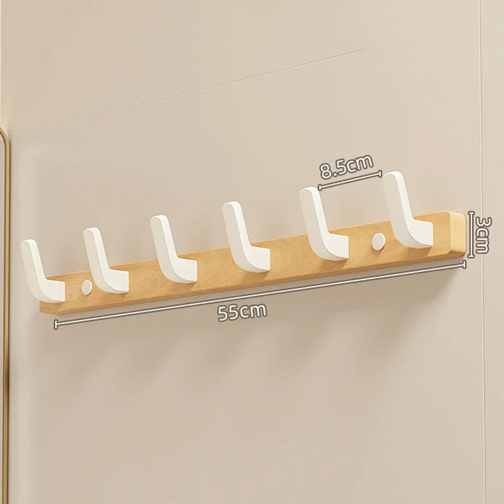 Walnut Coat Rack Solid Wood Hooks Key Bag Extended Storage Hanger for Entrance Door Hallway Wall Decor Furniture clothing rack
