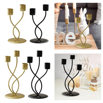 Metal Candle Holder Elegant Vintage Candlestick Holder Table Centerpiece for Mantel Living Room Anniversary Festival Banquet