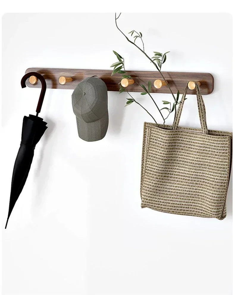 Multifunctional Coat Racks Wall Hook Wall Clothes Hanger Nordic Wooden Hook Door Back Room Entrance Hook Wall Shelving Coat Rack