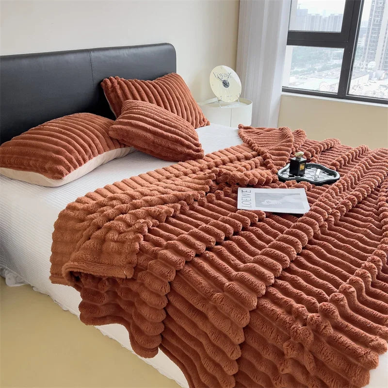 thickened striped blanket
