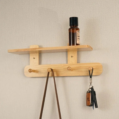 Multifunctional Coat Racks Wall Hook Wall Clothes Hanger Nordic Wooden Hook Door Back Room Entrance Hook Wall Shelving Coat Rack