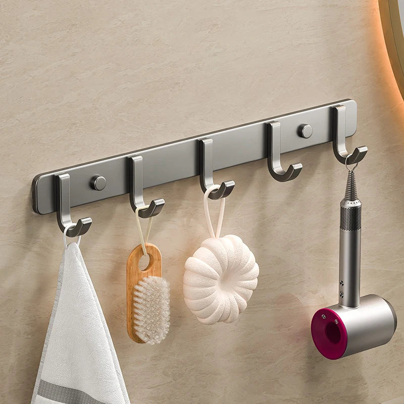 Coat Rack Wall Mount Hooks Space Aluminum Organizer Wall Mounted Entryway & Bathroom Hanger for Beach Towels,Coats,Purses,Bags