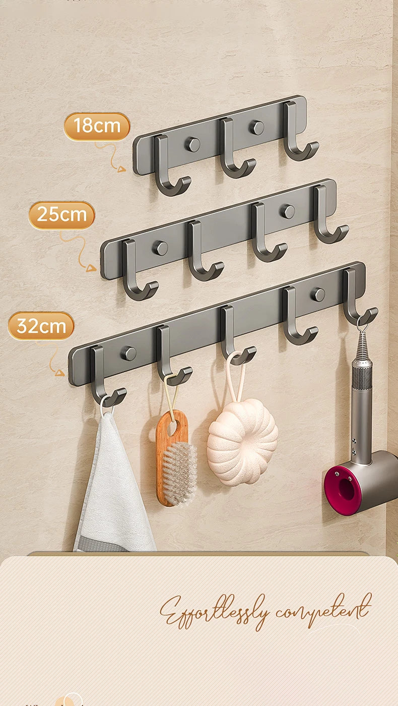 Coat Rack Wall Mount Hooks Space Aluminum Organizer Wall Mounted Entryway & Bathroom Hanger for Beach Towels,Coats,Purses,Bags