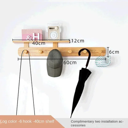 Multifunctional Coat Racks Wall Hook Wall Clothes Hanger Nordic Wooden Hook Door Back Room Entrance Hook Wall Shelving Coat Rack