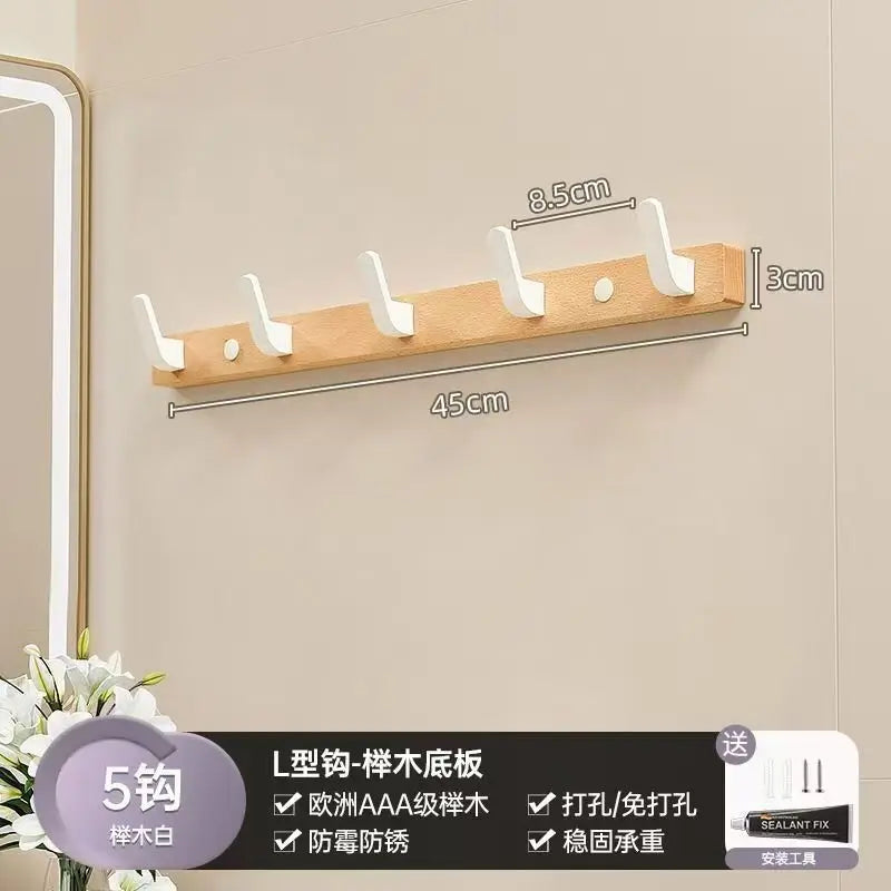 Walnut Coat Rack Solid Wood Hooks Key Bag Extended Storage Hanger for Entrance Door Hallway Wall Decor Furniture clothing rack