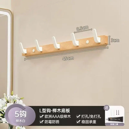 Walnut Coat Rack Solid Wood Hooks Key Bag Extended Storage Hanger for Entrance Door Hallway Wall Decor Furniture clothing rack