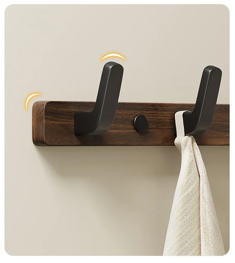 Walnut Coat Rack Solid Wood Hooks Key Bag Extended Storage Hanger for Entrance Door Hallway Wall Decor Furniture clothing rack