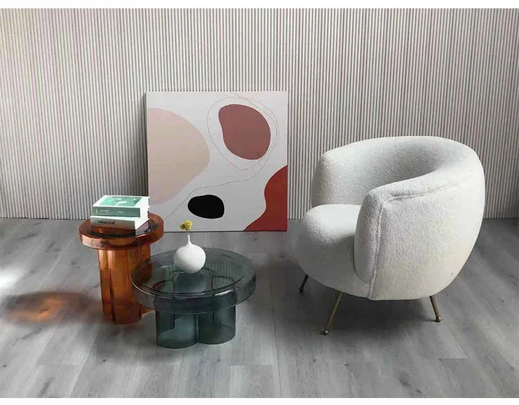 Transparent Glass Coffee Table Modern Round