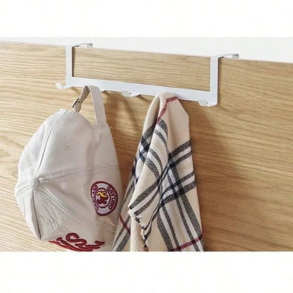 Over The Door 5 Hook Hanger Rack for Coat Hat Towel Bathroom Kitchen Organizer