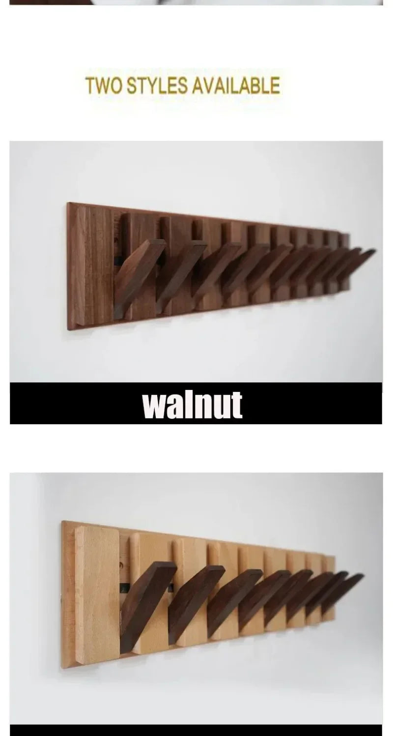 Coat Rack Hook Nordic Walnut Wall Clothes Racks Furniture for Home Dressing Rooms Piano Keys Coat Shelves Dress Hanger Room