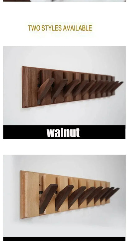 Coat Rack Hook Nordic Walnut Wall Clothes Racks Furniture for Home Dressing Rooms Piano Keys Coat Shelves Dress Hanger Room