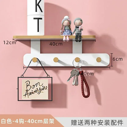 Multifunctional Coat Racks Wall Hook Wall Clothes Hanger Nordic Wooden Hook Door Back Room Entrance Hook Wall Shelving Coat Rack