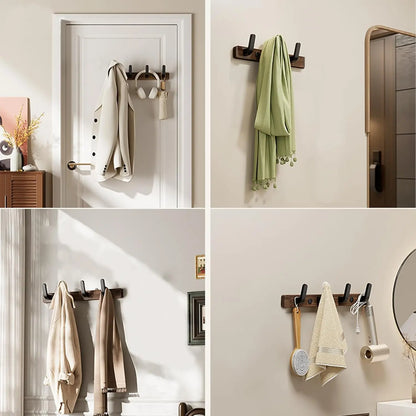 Coat Rack Wall Mount Wooden Wall Hooks Wall Hooks for Coats Entryway Bathroom Clothes Hooks for Hanging Heavy Duty Decorative