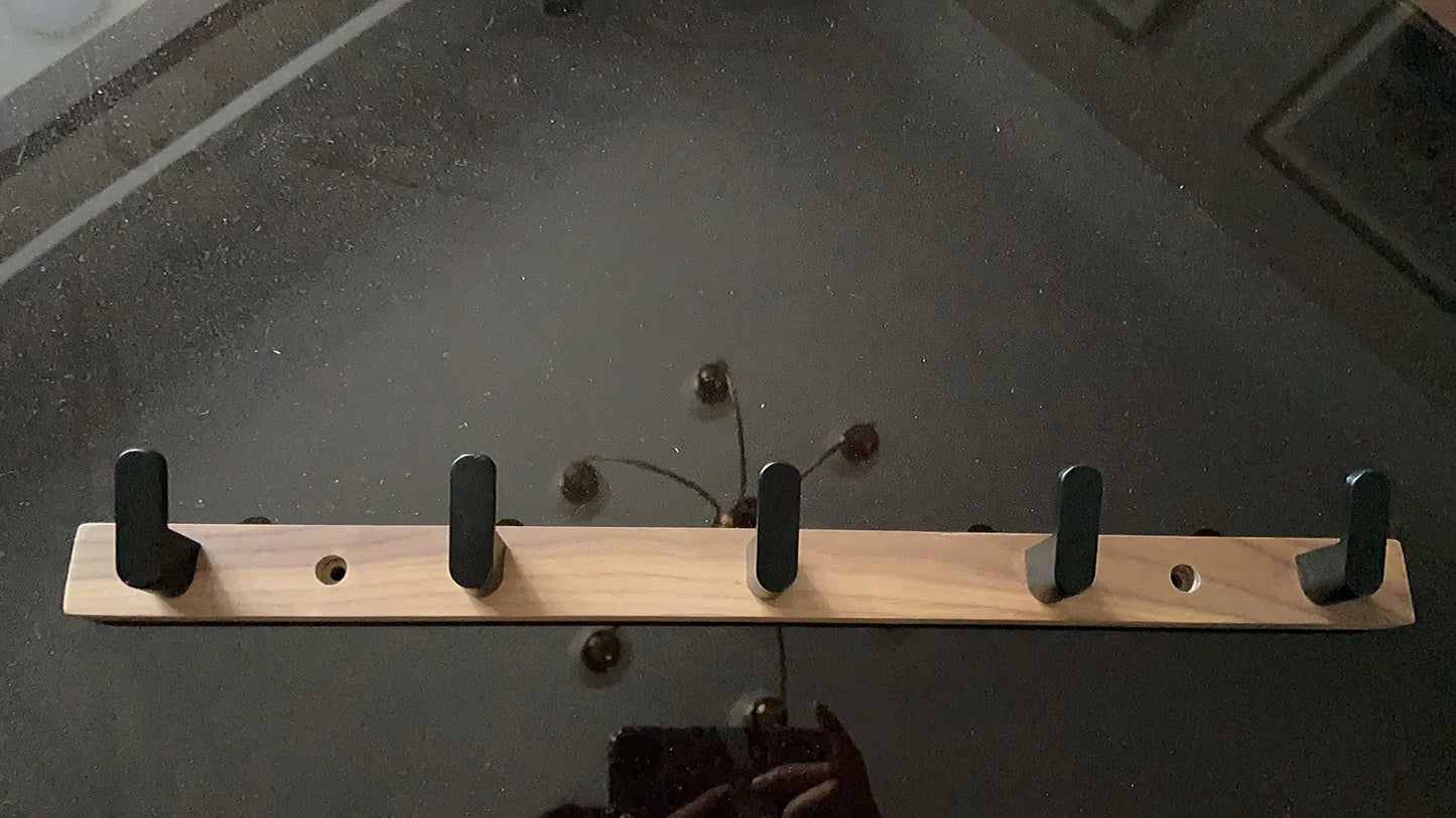 Walnut Coat Rack Solid Wood Hooks Key Bag Extended Storage Hanger for Entrance Door Hallway Wall Decor Furniture clothing rack