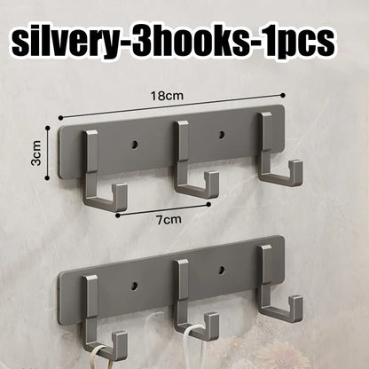 Household Wall Coat Rack Black Hooks For Hangging Clothes Towel Hanger Bathroom Robe Hook Heavy Duty Kitchen Accessories