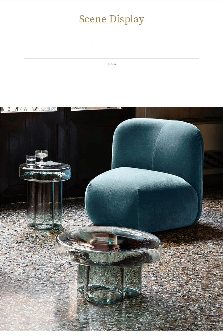 Transparent Glass Coffee Table Modern Round