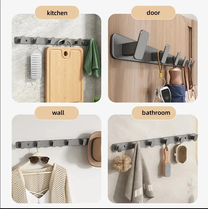 Coat Hook Wall Rack Hanger - Black Coat Rack with Hooks Wall Hooks for Hanging Hat Key Bag Towel Wall Mount Coat Rack