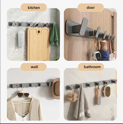 Coat Hook Wall Rack Hanger - Black Coat Rack with Hooks Wall Hooks for Hanging Hat Key Bag Towel Wall Mount Coat Rack