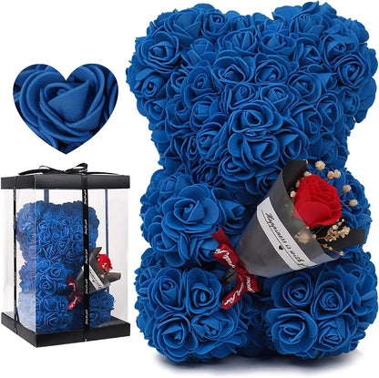 2026 Eternal Rose Teddy Bear Artificial Flower Gift for Mom - Mother's Day Birthday Valentine's Day Anniversary Home Decor